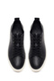 Men's Black Lace-Up Thick Sole Shoes Leather Sneakers 26Sfd612018 - 4