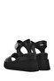Women's Black Ankle Strap Wedge Heeled Shoes Genuine Leather Sandals 25Sfd201818 - 5
