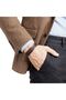 Brown Black Leather Men's Bracelet – Titanium Steel with Magnetic Lock - 21 cm - 2