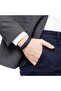 Navy Blue Black Leather Men's Bracelet – Titanium Steel Magnetic Lock - 21 cm - 2