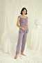 Lace Front Buttoned Maternity 3-Piece Pajama Set - 5