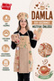 Damla Set of 5 Liquid Proof Waterproof Kitchen Apron Set (Hat, Gloves, Pot Holder)