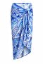 Blue Patterned Cotton Pareo Shawl Beach Wear