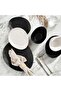 Pebbly Stoneware Dinner Plate 27.7x22.5x2.4cm -black - 3