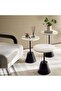 Clemo Accent Table Marble Medium - Black & White - 7