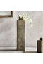 Jaffa Stoneware Square Vase 11.5x11.5x45cm - Grey