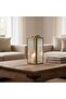 Brian Metal And Ribbed Glass Lantern 15x14x30cm - Gold