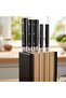 Runo 5-piece Knife Block Set -black & Chrome - 2