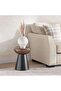 Algen Round End Table Small - Brown & Black - 2