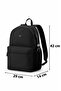 Unisex Black Waterproof Daily Backpack with Pocket - 6