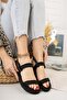 Black Rope Drawstring Straw Women's Sandals K596012104