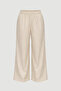 Wide-Leg Elastic Waist Lyocell Trousers - Beige - 6