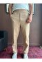 Men's Summer Comfortable Fit Loose Beige Linen Trousers - 2