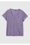 Women's dark grey 100% linen wide collar short sleeve t-shirt