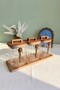 Avora Luxury Acacia 3-Piece Square Glass Jar Set with Stand (3 X 950 ml) - 3