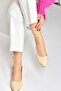 Beige Women's Ballerina Flats with Ankle Straps M726890209 - 2
