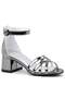 Belle Platinum Thick Heeled Girls' Evening Dress Shoes - 2