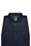 Men's Plus Size Polo Neck Short Sleeve Pocket Dark Navy Blue T-shirt - 2