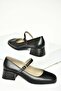 T908014103 Black Genuine Leather Low Heeled Women's Shoes - 3