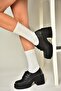 T996157009 Black Thick Heeled Women's Shoes - 5