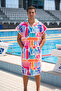 Wave Unisex Towel Poncho Swimmer Hooded Bathrobe for Race Training Pool and Sea - 2