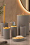 6-Piece Bathroom Set Soap Dispenser Toothbrush Holder Liquid Soap Dispenser Trash Can Toilet Brush Organizer - 2