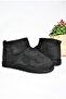 R612018402 Black Suede Furry Half Women's Boots - 7