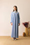 Wide Cuff Şile Cloth Dress Baby Blue - 4