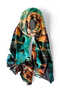 Water Green Venetian Silk Painting Scarf - 4