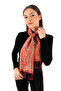 Jamawar Woven Red Mint Silk Scarf - 2