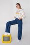 Natural Jeans Women's High Waist Dark Blue Loose Palazzo Trousers Denim - 3