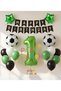 Football Match Concept Green Number 1 Year Old Balloon Football Concept Green Party Birthday Balloon Set