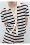 Short-Sleeved Striped Cardigan