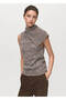 Wrinkled Vest with Spiral Collar