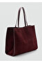 Suede Leather Shopper Bag
