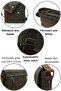 Genuine Leather 4035 Teos Water Resistant Khaki Green Postman Shoulder Waxed Canvas Laptop School Briefcase - 5