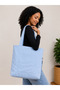 Light Blue Women's BAg - Zippered, HAnd And Shoulder BAg, Cloth FAbric, Custom MAde CreAtion - 3