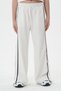 Girl / Young Girl White Striped Detail Slit Wide-Leg Palazzo Sweatpants