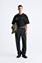 Crew Neck Unknown Desire Printed Oversize Black Men's T-Shirt - 3