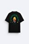 Crew Neck Petit Jardinier Printed Oversize Men's T-shirt - 5