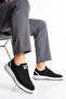 Genuine Leather Men's Sneaker Shoes Black Perforated Breathable Casual Comfortable Sports Shoes Lucca - 5