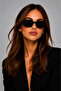 Black Retro Rectangular Model Diamond Cut Shank Sunglasses