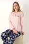 Women's Seasonal Pajama Set with Patches |   Modern Comfortable Stylish Long Sleeve Home Wear 79-121 - 2