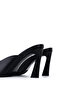 Women's Genuine Leather Black Heeled Slippers - 5