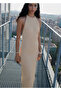 Halter Neck Crepe Dress - 7