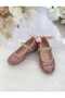 Girls' Pink Color Stylish Ballet Flats with a Bow on the Back and Orthopedic Non-Slip Soles - 3