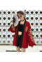 Dragon Design Red Black Detailed Unisex Kimono - 3