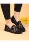 Francis Black Colored Stone Detailed Women's Casual Classic Shoes - 4