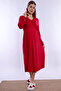 Comfortable Cut Maternity Nightgown with Cotton Breastfeeding Feature Effortt - Cherry - 4