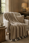 100% Cotton Modern Tasseled Double Pique Bedspread 200X220 cm - 2